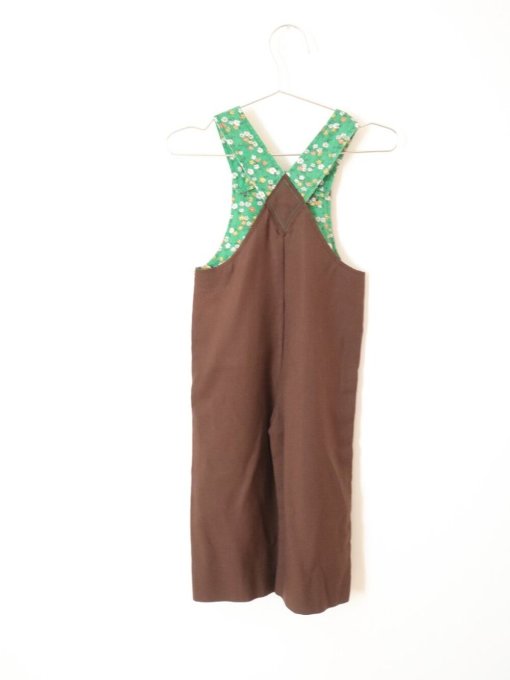 Vintage Brown Cotton Floral Pockets Overall / 2T - Picture 4 of 4